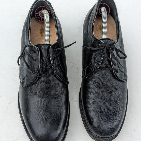 Black Men\'s Uniform Leather Vulcan Soles Derby style shoes  Sz 8D main image 4